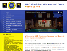 Tablet Screenshot of mandcaluminiumwindows.com.au